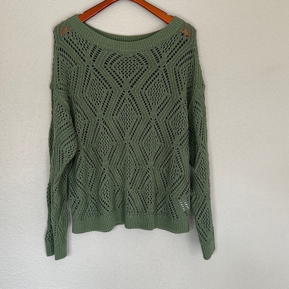 Old Navy Green Knit Sweater Size L Tall